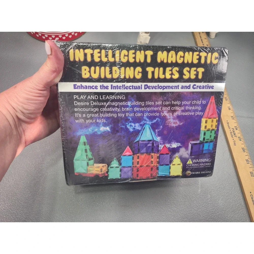 Desire Deluxe Intelligent Magnetic Building Tiles Set 56 Piece STEM Toy New